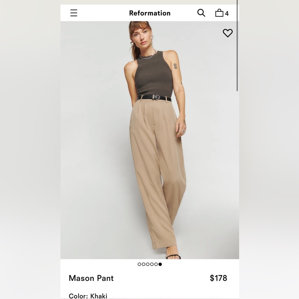 SOLD. Reformation Mason Pant